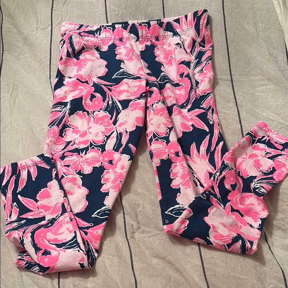 Floral Pink and Blue Leggings